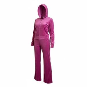 Y2K Size L  Juicy Couture Velour Tracksuit Festival Fuchsia Set NWT